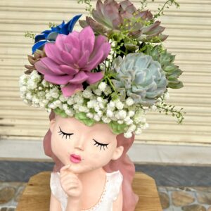 Giỏ hoa sen đá - Mẫu 10