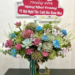 Giỏ hoa sen đá - Mẫu 5