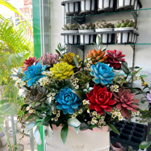 Giỏ hoa sen đá - Mẫu 27