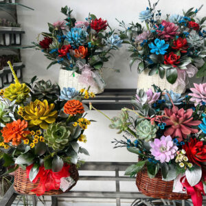 Giỏ hoa sen đá - Mẫu 32