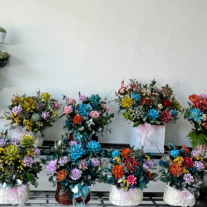 Giỏ hoa sen đá - Mẫu 30